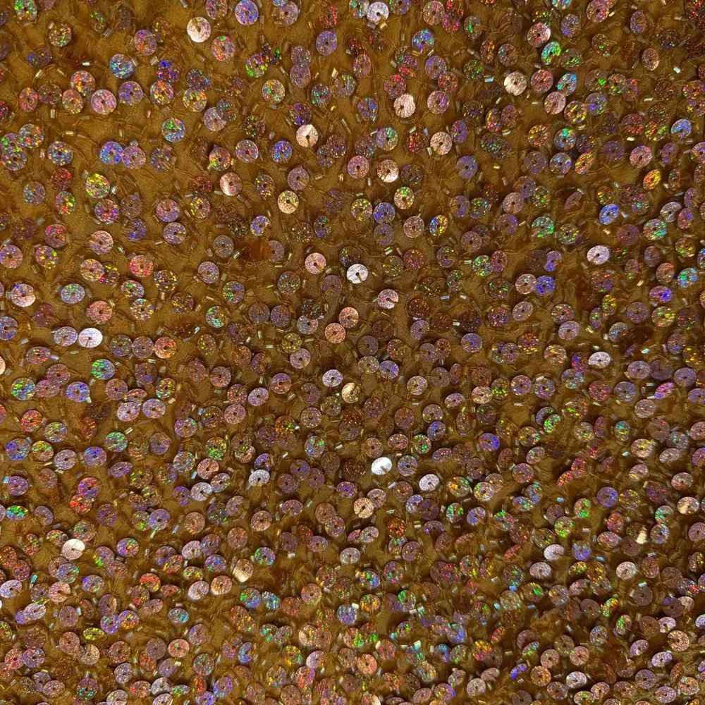 Vintage Y2K 100% Silk Beaded Dress Strappy Back Dress Prom Vintage Beaded Dress - Picture 13 of 15